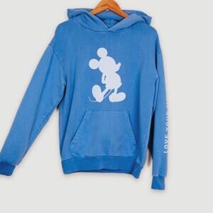 Disney X Love Your Melon Size XS Hoodie Oversize Mickey Blue White